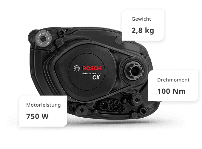 <h3><span style="color: #bcbaae;">Motor</span></h3>
<h2>Kraft, die mitdenkt und f&uuml;r dich schaltet.</h2>
<br />Der Bosch Performance Line CX &ndash; in der Ultra-Version sogar mit 100 Nm Drehmoment &ndash; schiebt dich sanft, aber bestimmt &uuml;ber jeden Untergrund. Kein Ruck, kein L&auml;rm: <br />Nur Antrieb, der sich gut anf&uuml;hlt. <br /><br />Besonders praktisch: Das Free Shift System nimmt dir das Schalten ab. Du rollst an, der Motor wei&szlig; Bescheid und schon bist du im passenden Gang.&nbsp;