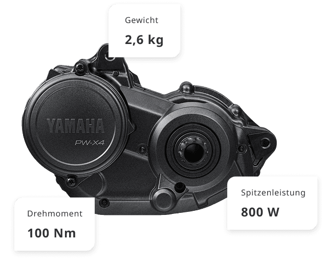 <h3><span style="color: #bcbaae;">Motor</span></h3>
<h2>Dein unsichtbarer R&uuml;ckenwind.</h2>
<br />Auch dein Motor denkt beim NUMA mit. PW-X4 ist Yamahas neuster und leichtester Motor. Er sp&uuml;rt jeden Tritt und antwortet sofort. Pure, nahtlose Power, die sich anf&uuml;hlt wie deine eigene Kraft. Berganfahrt? Das System erkennt die Steigung. Gegenwind? Wird automatisch kompensiert. Mit dem entnehmbaren 520 Wh Akku hast du genug Reichweite f&uuml;r l&auml;ngere Strecken und wenn das noch nicht reicht, gibt dir der 234 Wh Range Extender weitere Kilometer.&nbsp;