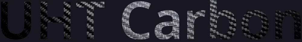 Text 'UHT Carbon' with animated carbon pattern as background